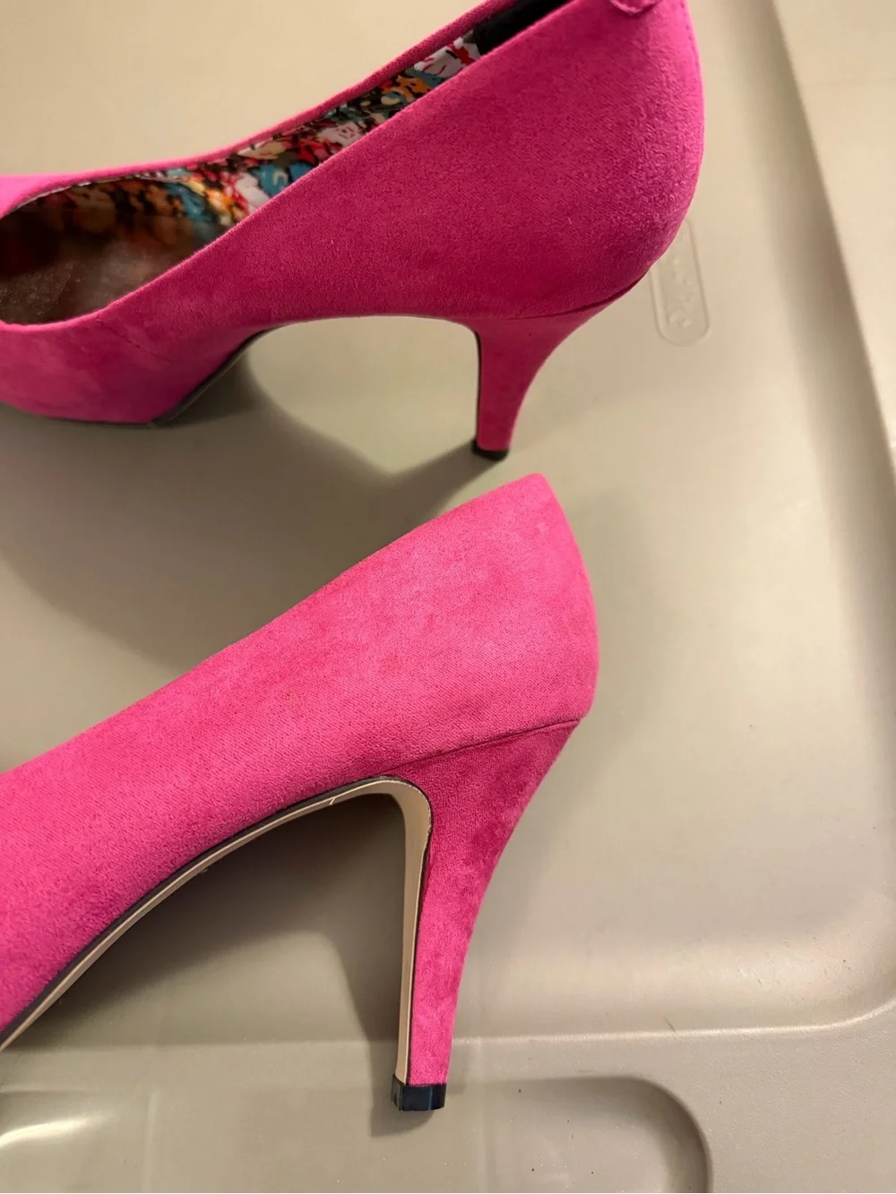 Madden Girl Hot Pink Suede Round-Toe Pumps